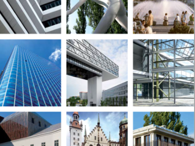 Kommission für Stadtgestaltung - Abbildungen verschiedener Gebäude und architektonischer Objekte