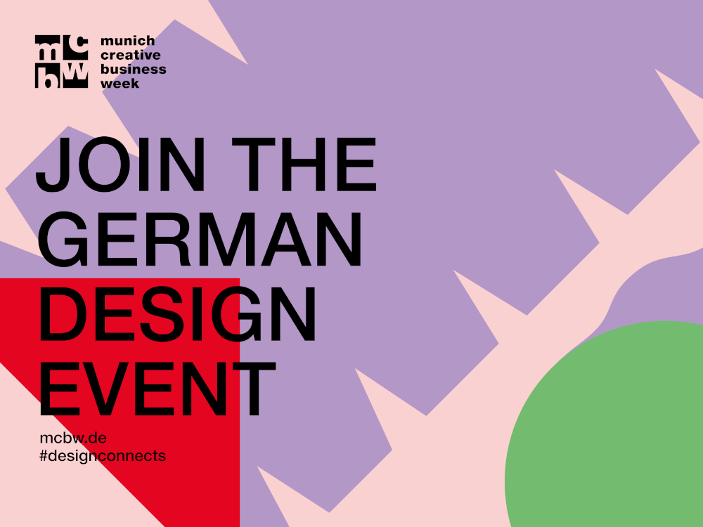 Plakat zur mcbw 2026 mit Text Join the german design event