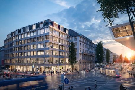 Fassade des Bürogebäudes B.munich