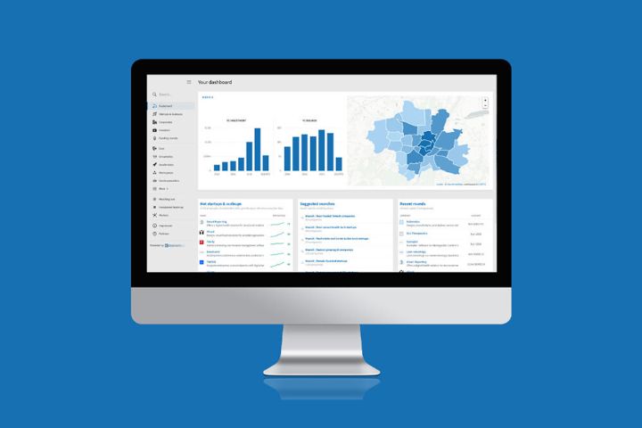 Bildschirmansicht von Tabellen und Grafiken aus dem Recherchetool 