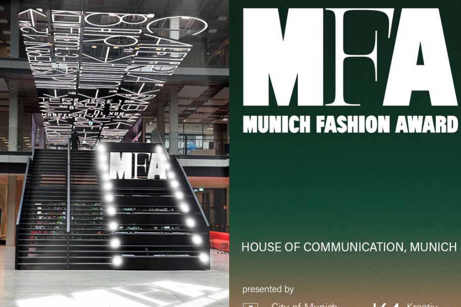 MUNICH FASHION AWARD Logo und Bild der Treppe im House of Communication