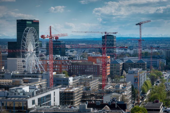 Blick über das Werksviertel von oben