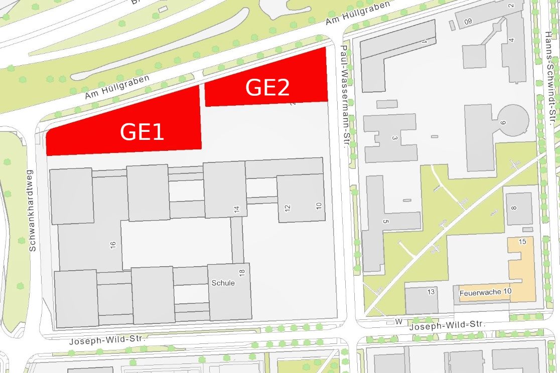 Karte Technologiepark Riem GE1 und GE2