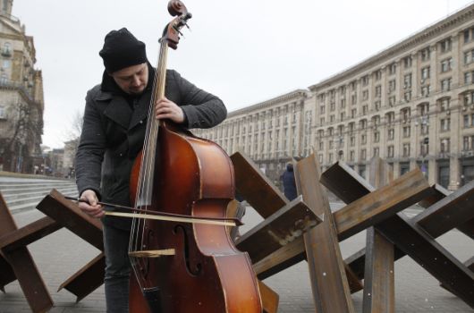 Straßenmusiker im Zentrum von Kyiv