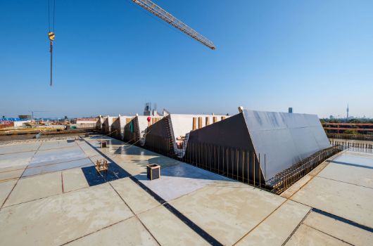 Ansicht Oberlicht Scheddach Atrium 