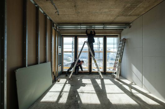 Installationsarbeiten in den Obergeschossen