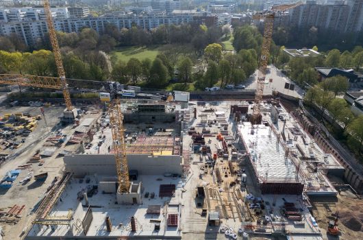 Drohnenaufnahme der Baustelle