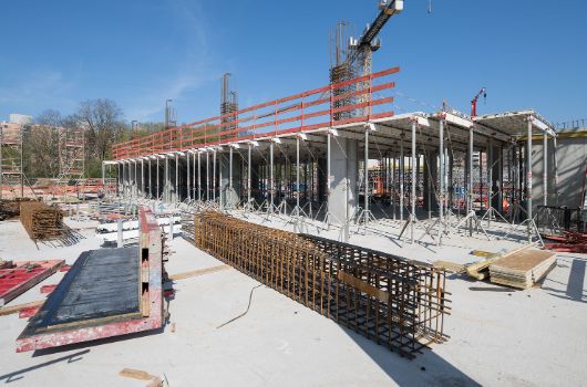 Schalung für Decke über dem Erdgeschoss der Mensaküche