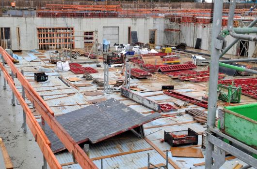 Rohbauarbeiten der Sporthalle