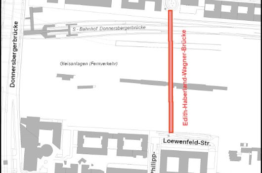Verlauf Edith-Haberland-Wagner-Brücke
