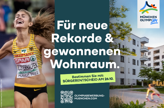 Themenmotiv für neue Rekorde und gewonnenen Wohnraum. 