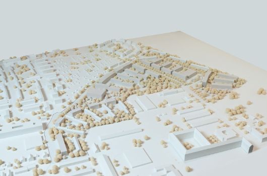 Wettbewerbsmodell 1. Preis: Realisierungswettbewerb „Ehemalige Amerikanische Siedlung Neuherberg- / Rockefellerstraße“