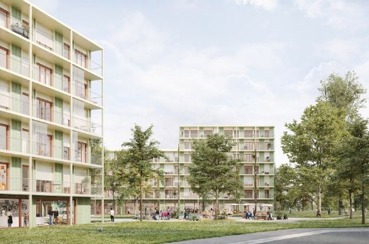 Visualisierung 1. Preis: Realisierungswettbewerb „Ehemalige Amerikanische Siedlung Neuherberg- / Rockefellerstraße“