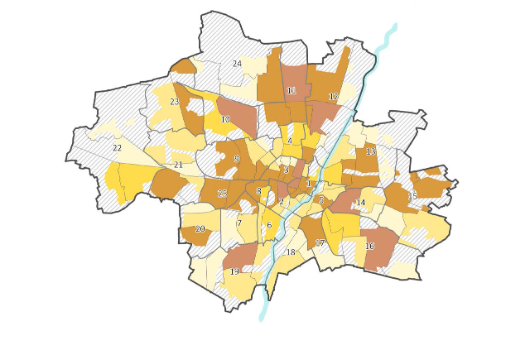Prognose Zahl der Erwerbstaetigen in Stadtbezirksteilen 2040