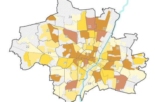 Zahl der Erwerbstaetigen in den Stadtbezirksteilen 2022