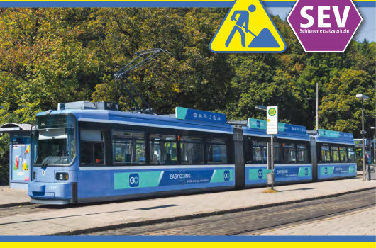 Infoheft Umleitungen bzw. Ersatzverkehr (SEV) wegen Bauarbeiten am Scheidplatz und Kurfürstenplatz