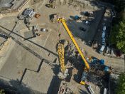 Vogelperspektive über den südöstlichen Teil der Baustelle