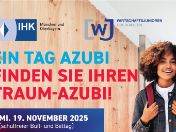 Ein Tag Azubi - junge Person mit Rucksack