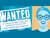 Grafische Darstellung Porträts zwei Personen und WANTED-Schriftzug