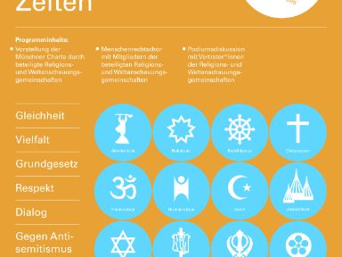 Veranstaltungsplakat „Gemeinsam in schwierigen Zeiten“ am 23. November 2025