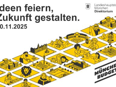 Grafik und Text: München Budget - Ideen feiern, Zukunft gestalten - 20. November 2025