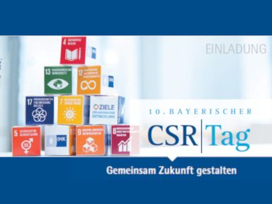 Key Visual für Bayerischen CSR-Tag der IHK: Würfel der 17 SDGs
